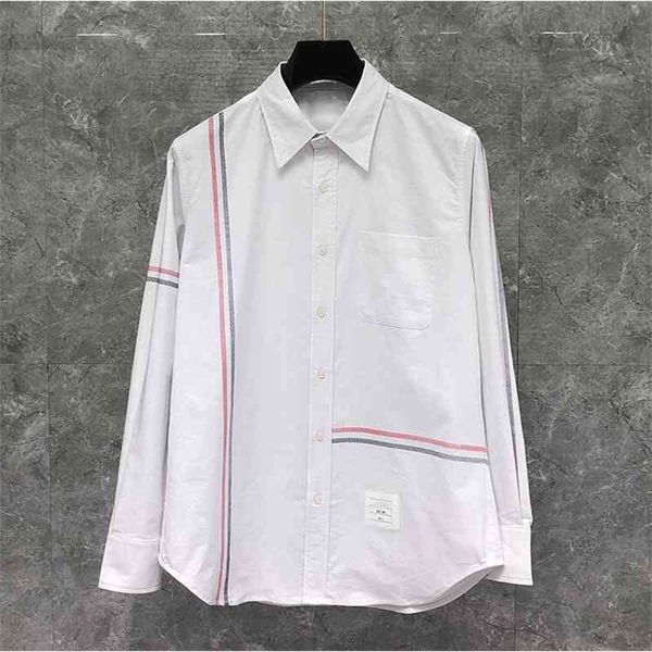 shirt fashion tb thom brand shirts men long sleeve casual shirt turn down collar oxford splice striped white men's clothing, White;black
shirt fashion tb thom brand shirts men long sleeve casual shirt turn down collar oxford splice striped white men's clothing, White;black