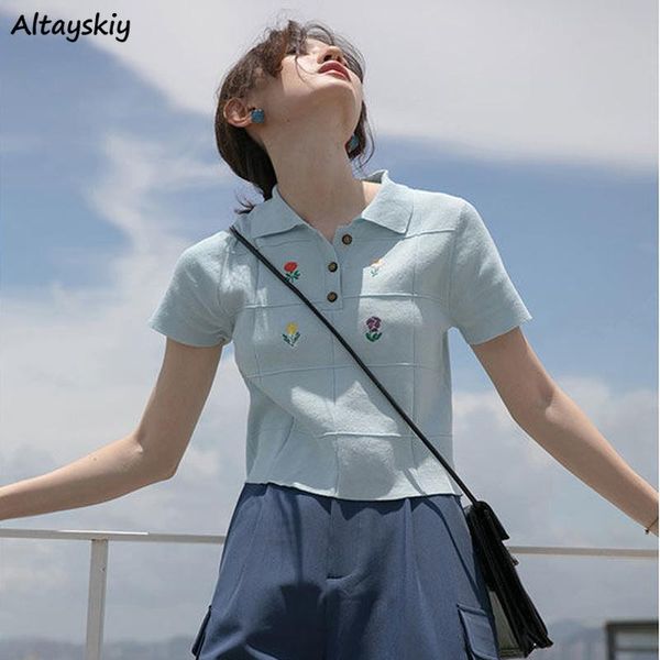 women's t-shirt t-shirts women embroidery floral cute sweet japanese style turn-down collar slim all-match female girls ulzzang trendy, White
women's t-shirt t-shirts women embroidery floral cute sweet japanese style turn-down collar slim all-match female girls ulzzang trendy, White