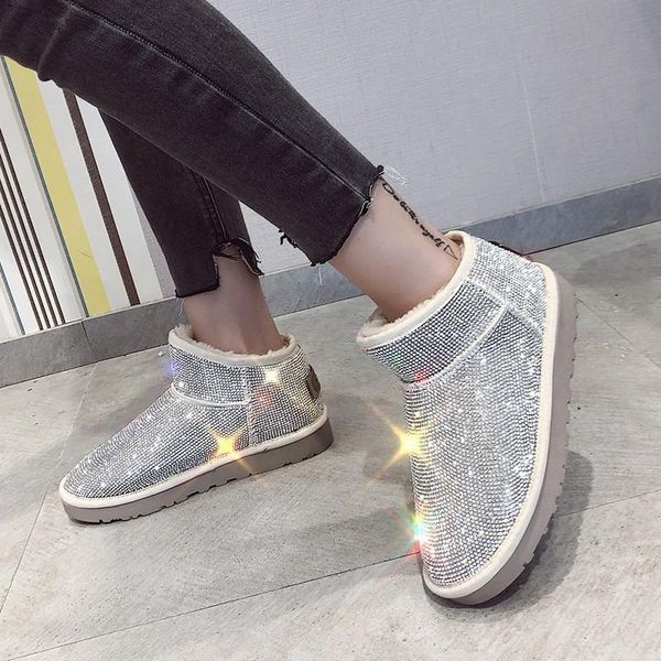 boots women shoes snowy women's short diamond shiny sequins thick wool warm cotton botas mujer, Black
boots women shoes snowy women's short diamond shiny sequins thick wool warm cotton botas mujer, Black