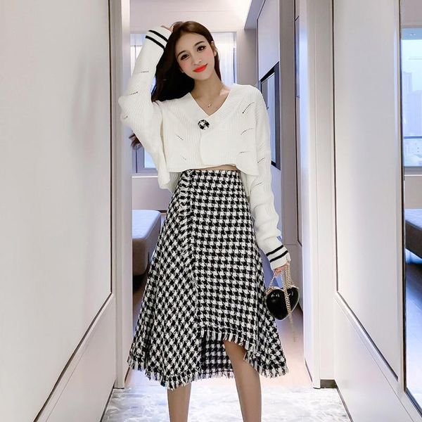two piece dress plus size skirts suits sweater cardigan 2021 autumn bat sleeve short sweater+plaid skirt fashion two-piece suit cropped, White
two piece dress plus size skirts suits sweater cardigan 2021 autumn bat sleeve short sweater+plaid skirt fashion two-piece suit cropped, White