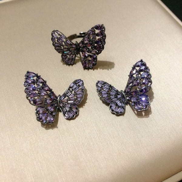 bilincolor vintage fashion purple butterfly earring and ring set for women earrings & necklace, Silver
bilincolor vintage fashion purple butterfly earring and ring set for women earrings & necklace, Silver