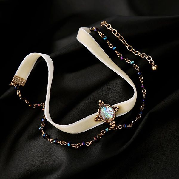 pendant necklaces necklace double chains white velvet choker mixed-color brand party jewelry women, Silver
pendant necklaces necklace double chains white velvet choker mixed-color brand party jewelry women, Silver
