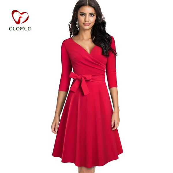 spring pure color with sash retro dresses cocktail party flare swing women dress casual, Black;gray
spring pure color with sash retro dresses cocktail party flare swing women dress casual, Black;gray