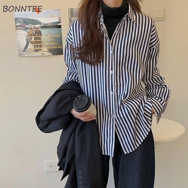 women's blouses & shirts women striped casual all-match retro hong kong style long sleeve design outwear trendy student elegant ulzzang, White
women's blouses & shirts women striped casual all-match retro hong kong style long sleeve design outwear trendy student elegant ulzzang, White