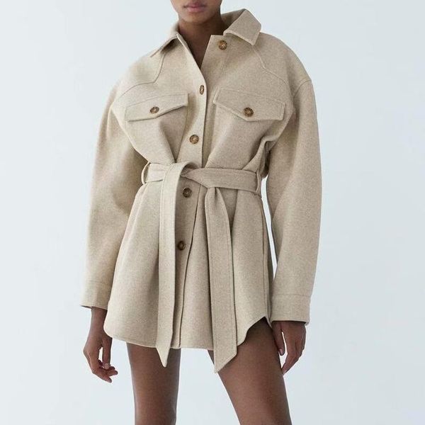 women's jackets turn down collar women fashion tie belt waist gray coats elegant pockets female ladies, Black;brown
women's jackets turn down collar women fashion tie belt waist gray coats elegant pockets female ladies, Black;brown