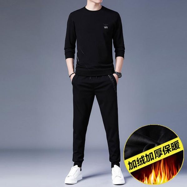 men's tracksuits boutique autumn and winter 2021 leisure plush crew neck sweater suit, Gray
men's tracksuits boutique autumn and winter 2021 leisure plush crew neck sweater suit, Gray