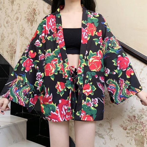 2colors summer floral print loose kimono women blouse cardigans 2021 chinese style beachwear shirt with belt (m0220) women's swimwear, White;black
2colors summer floral print loose kimono women blouse cardigans 2021 chinese style beachwear shirt with belt (m0220) women's swimwear, White;black