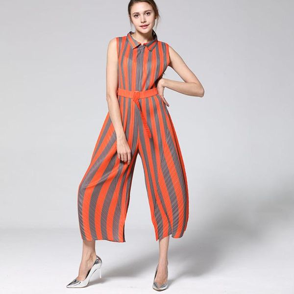 women's jumpsuits & rompers fashion tide turn-down collar sleeveless striped wide legs three quarter length waist belts jumpsuit female, Black;white
women's jumpsuits & rompers fashion tide turn-down collar sleeveless striped wide legs three quarter length waist belts jumpsuit female, Black;white
