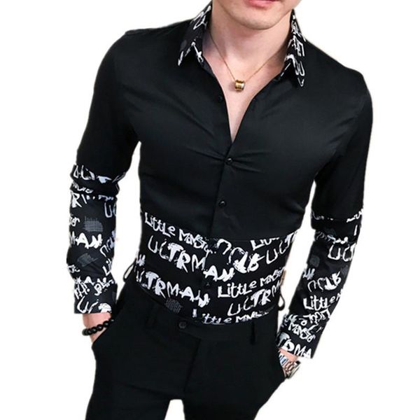 men fashion hairstyle shirts 2021 pattern printing long sleeve streetwear letter dress blouses men's casual, White;black
men fashion hairstyle shirts 2021 pattern printing long sleeve streetwear letter dress blouses men's casual, White;black