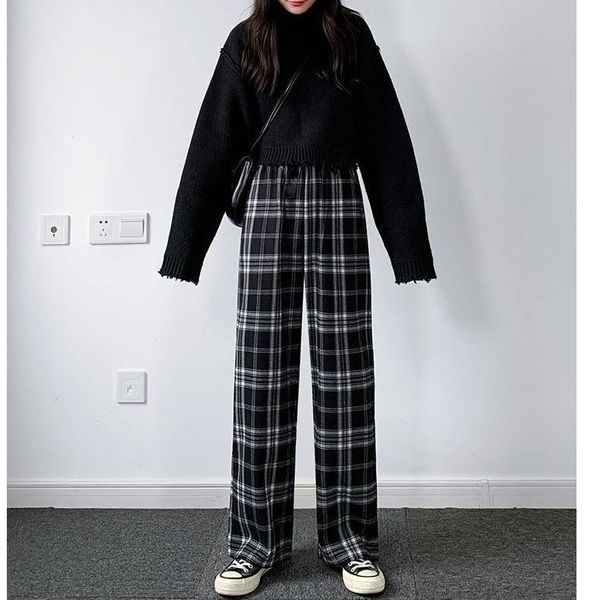 women's pants & capris plaid for women bottom harajuku trousers high waist fashion summer wide leg pant, Black;white
women's pants & capris plaid for women bottom harajuku trousers high waist fashion summer wide leg pant, Black;white