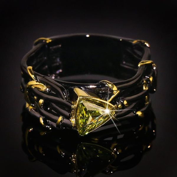 cluster rings npkds exaggerated personality for women unique design black gold tungsten triangle green zircon crystal wedding, Golden;silver
cluster rings npkds exaggerated personality for women unique design black gold tungsten triangle green zircon crystal wedding, Golden;silver