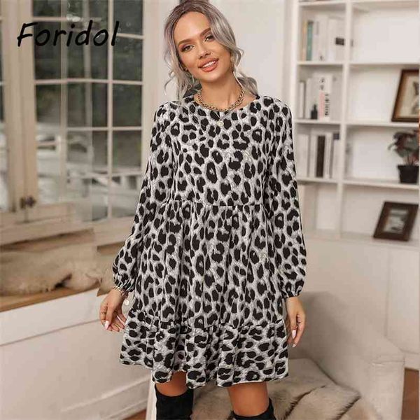 casual loose women leopard print dress spring autumn long sleeve a line elegant fashion chic vestidos de mujer 210427, Black;gray
casual loose women leopard print dress spring autumn long sleeve a line elegant fashion chic vestidos de mujer 210427, Black;gray
