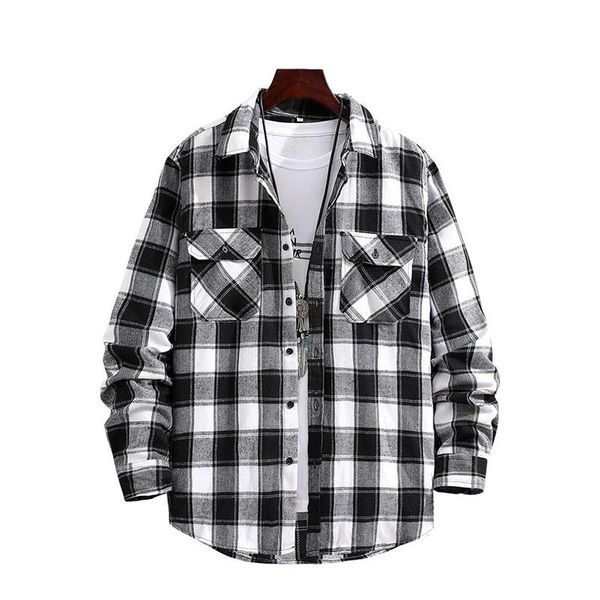 men's casual shirts 2021 harajuku men streetwear autumn long sleeve plaid fashion loose turn-down collar buttoned mens cardigan, White;black
men's casual shirts 2021 harajuku men streetwear autumn long sleeve plaid fashion loose turn-down collar buttoned mens cardigan, White;black