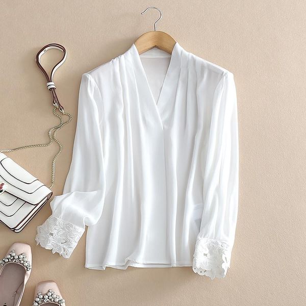 women's blouses & shirts heavy silk white shirt female spring 2021 v neck fashion mulberry blouse lace long sleeve
women's blouses & shirts heavy silk white shirt female spring 2021 v neck fashion mulberry blouse lace long sleeve