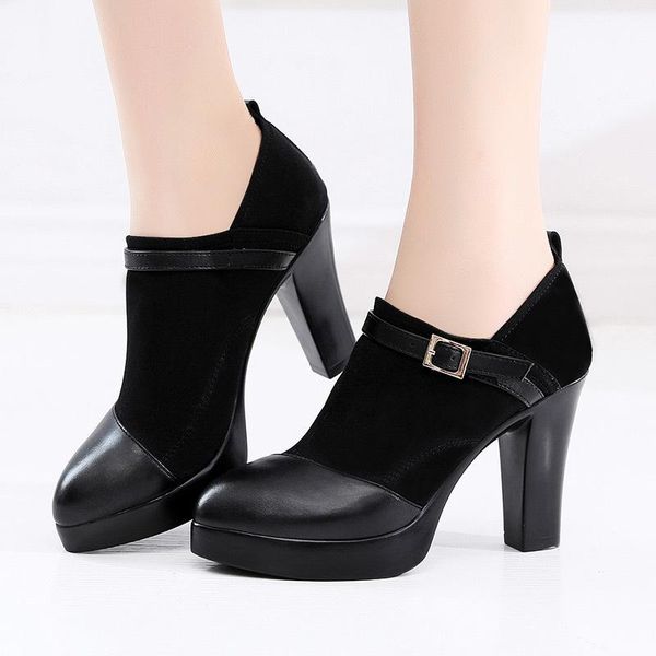 dress shoes plus size 32-43 block heels deep platform pumps women 2021 autumn high heel pu flock patchwork office shoe, Black
dress shoes plus size 32-43 block heels deep platform pumps women 2021 autumn high heel pu flock patchwork office shoe, Black