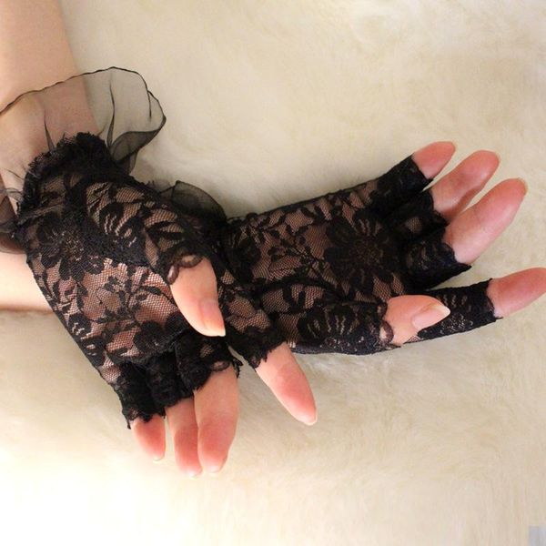 five fingers gloves summer women lace mesh black drivng anti uv sunscreen full finger elegant lady dance party mittens, Blue;gray
five fingers gloves summer women lace mesh black drivng anti uv sunscreen full finger elegant lady dance party mittens, Blue;gray