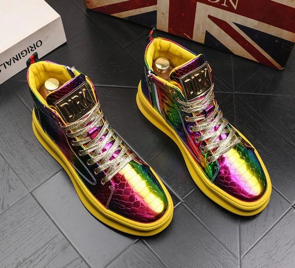 european style high-board shoes for men small white boot with thick soles martin patent leather short boots zapatos hombre a96, Black
european style high-board shoes for men small white boot with thick soles martin patent leather short boots zapatos hombre a96, Black