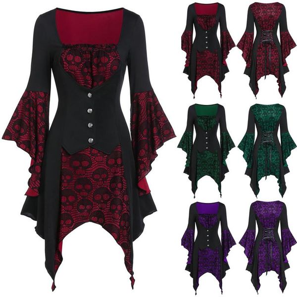 casual dresses off shoulder wome fashion strappy button skull insert lace-up ruffle flare sleeve sheer long lace dress female, Black;gray
casual dresses off shoulder wome fashion strappy button skull insert lace-up ruffle flare sleeve sheer long lace dress female, Black;gray