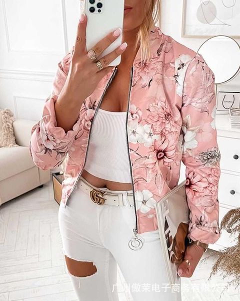 women's jackets jacket fashion clothing 2021 autumn long sleeve printed zipper coat top, Black;brown
women's jackets jacket fashion clothing 2021 autumn long sleeve printed zipper coat top, Black;brown