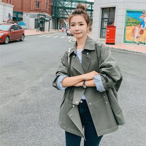 windbreaker women's short 2021 spring korean jacket coat loose british style wild trendy temperament suit collar chaqueta y1566 trench, Tan;black
windbreaker women's short 2021 spring korean jacket coat loose british style wild trendy temperament suit collar chaqueta y1566 trench, Tan;black