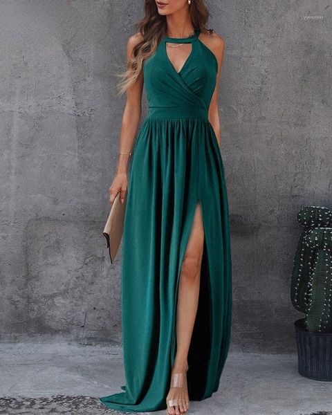 casual dresses women elegant sleeveless front cut side slit design maxi dress, Black;gray
casual dresses women elegant sleeveless front cut side slit design maxi dress, Black;gray