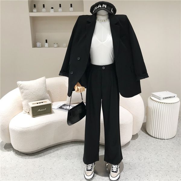 pant niche design two pieces together spring fashion temperament suit jacket leg loose pants, White
pant niche design two pieces together spring fashion temperament suit jacket leg loose pants, White