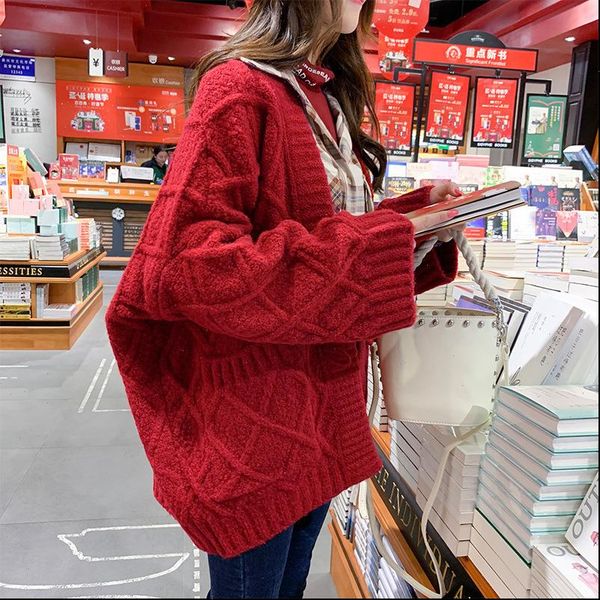 long cardigan solid color women sweaters pocket v neck thick bat sleeve casual sweater loose autumn winter, White;black
long cardigan solid color women sweaters pocket v neck thick bat sleeve casual sweater loose autumn winter, White;black