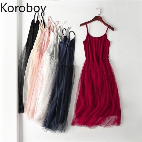 korobov summer spaghetti strap dresses sweet mesh patchwork a-line robe femme korean casual vintage chic dress 210430, Black;gray
korobov summer spaghetti strap dresses sweet mesh patchwork a-line robe femme korean casual vintage chic dress 210430, Black;gray