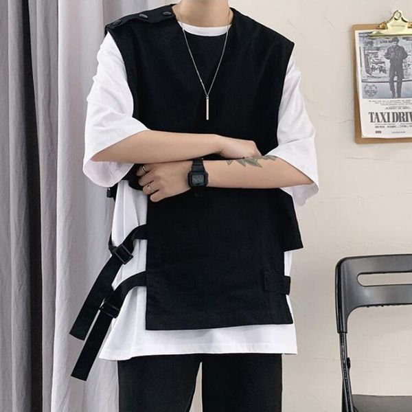 men's vests summer bf port round neck vest fashion casual coat youth original stay style loose jacket, Black;white
men's vests summer bf port round neck vest fashion casual coat youth original stay style loose jacket, Black;white