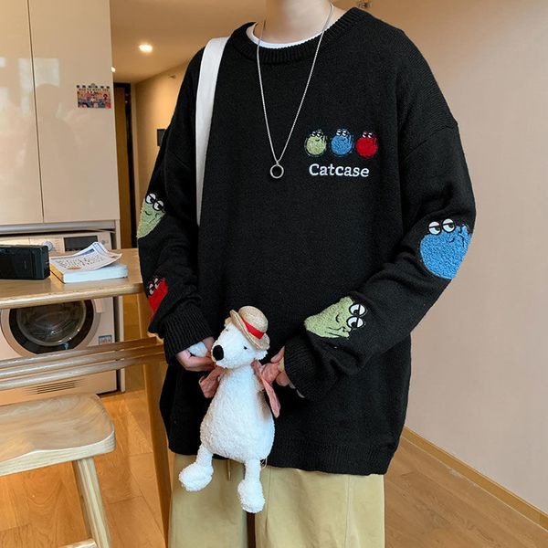 men's sweaters privathinker - men's cartoon pattern large sweater, korean fashion casual warm and loose knitted clothing in winter, White;black
men's sweaters privathinker - men's cartoon pattern large sweater, korean fashion casual warm and loose knitted clothing in winter, White;black