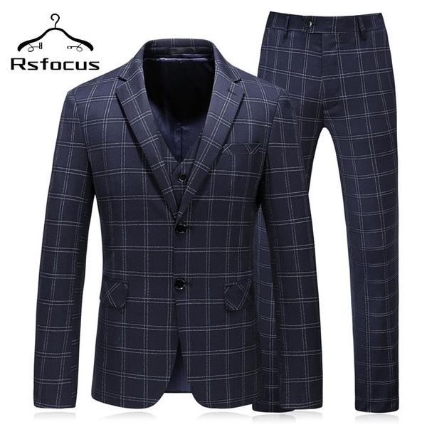 men's suits & blazers rsfocus checked navy blue suit 3 pieces costume homme mariage (jacket+vest+pants) men plaid formal business tuxed, White;black
men's suits & blazers rsfocus checked navy blue suit 3 pieces costume homme mariage (jacket+vest+pants) men plaid formal business tuxed, White;black