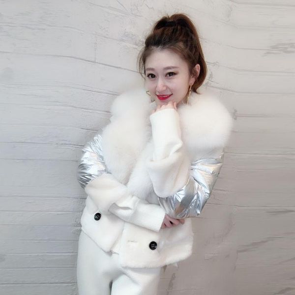 women's fur & faux fashion collar wool jacket sheep shearing coat soft warm roupas femeninas zjt437, Black
women's fur & faux fashion collar wool jacket sheep shearing coat soft warm roupas femeninas zjt437, Black