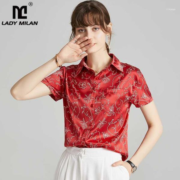 100% pure silk women's runway shirts turn down collar printed short sleeves elegant fashion shirt blouses1, White
100% pure silk women's runway shirts turn down collar printed short sleeves elegant fashion shirt blouses1, White