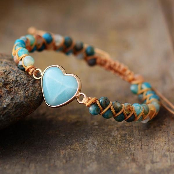 classic heart shape charm bracelets amazonite string braided macrame teengirls wrap bracelet femme women jewelry, Golden;silver 
classic heart shape charm bracelets amazonite string braided macrame teengirls wrap bracelet femme women jewelry, Golden;silver