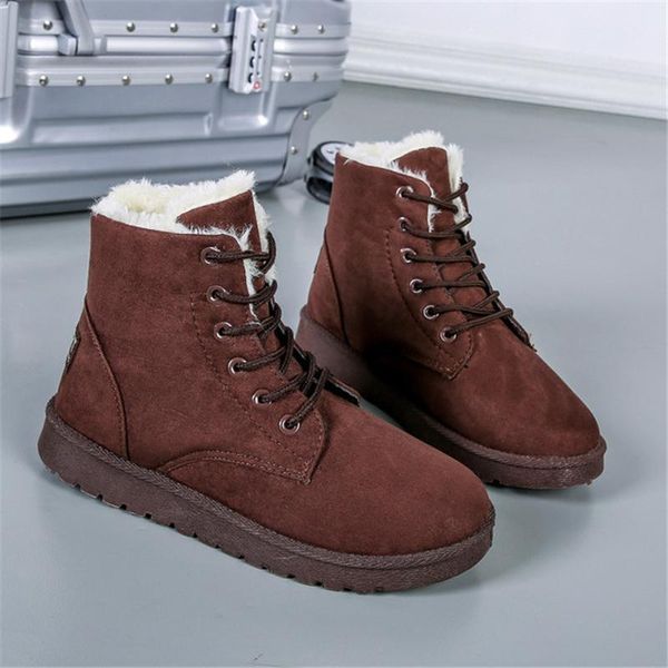 boots brand women winter warm snow botas mujer lace up fur ankle ladies shoes, Black
boots brand women winter warm snow botas mujer lace up fur ankle ladies shoes, Black