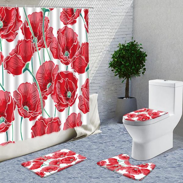 shower curtains 3d flowers 4-piece set plant color ink painting bathroom supplies decor curtain non-slip flannel mat carpet
shower curtains 3d flowers 4-piece set plant color ink painting bathroom supplies decor curtain non-slip flannel mat carpet