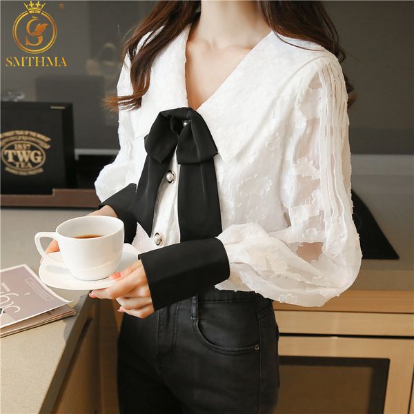 bowknot chiffon shirts women spring lantern sleeve buttoned up elegant female blouses s-2xl 210520, White
bowknot chiffon shirts women spring lantern sleeve buttoned up elegant female blouses s-2xl 210520, White