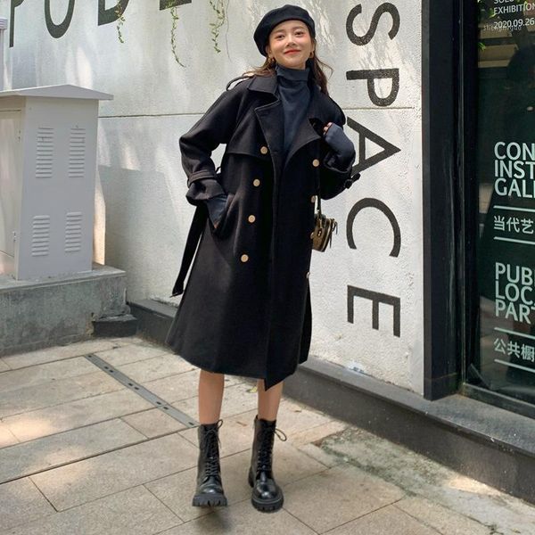 winter casual long wool blend slim solid belt clothes female lapel double breasted outerwear ladies fashion coat women y430 women's & b, Black
winter casual long wool blend slim solid belt clothes female lapel double breasted outerwear ladies fashion coat women y430 women's & b, Black
