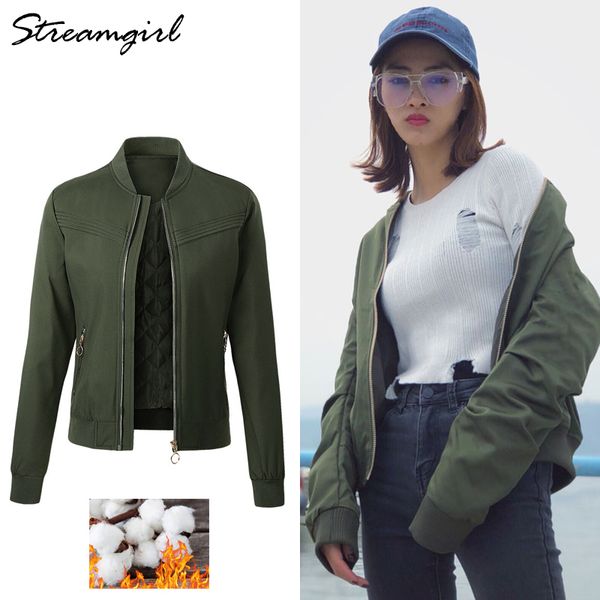 streamgirl winter bomber jacket women short quilted coat for women coats and jackets winter warm thick jacket women's parka 210421, Black
streamgirl winter bomber jacket women short quilted coat for women coats and jackets winter warm thick jacket women's parka 210421, Black