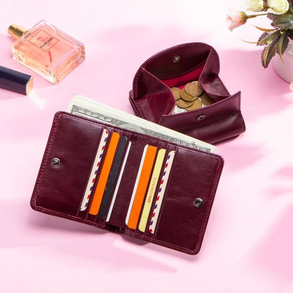 wallets fashion full-grain leather women's wallet multi-functional small card holder, Red;black
wallets fashion full-grain leather women's wallet multi-functional small card holder, Red;black