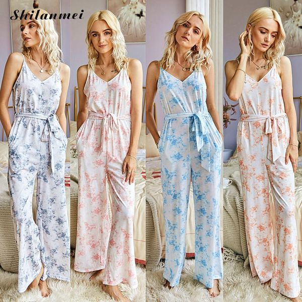 women's jumpsuits & rompers tie-dye long pajamas set womens one piece sleeveless jumpsuit loose sleepwear bandage nightwear lady summer, Black;white
women's jumpsuits & rompers tie-dye long pajamas set womens one piece sleeveless jumpsuit loose sleepwear bandage nightwear lady summer, Black;white