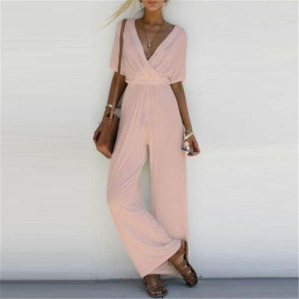 gym clothing women v neck loose playsuit soild color party short sleeves romper ladies' fashionable long pants jumpsuit selling, White;black
gym clothing women v neck loose playsuit soild color party short sleeves romper ladies' fashionable long pants jumpsuit selling, White;black