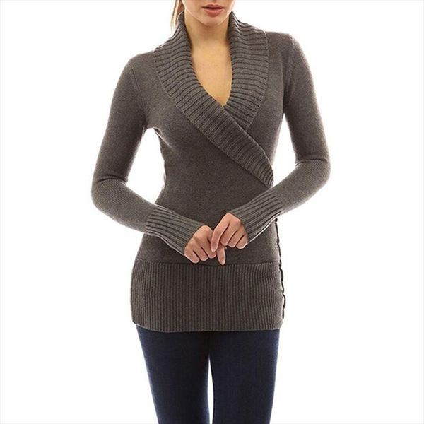 warm autumn and winter women sweater womens casual long sleeve wrap v neck loose knitted pullover solid jumper hiver dames, White;black
warm autumn and winter women sweater womens casual long sleeve wrap v neck loose knitted pullover solid jumper hiver dames, White;black