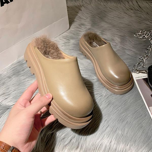 slippers baotou half female 202 platform thick-soled outer wear increased lazy wool shoes muller women, Black
slippers baotou half female 202 platform thick-soled outer wear increased lazy wool shoes muller women, Black