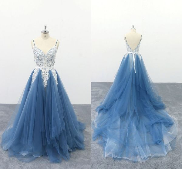 dusty blue tulle party evening gowns formal dresses 2021 ivory lace spaghetti v-neck layers prom vestidos de festido special occasion women, Black;red
dusty blue tulle party evening gowns formal dresses 2021 ivory lace spaghetti v-neck layers prom vestidos de festido special occasion women, Black;red