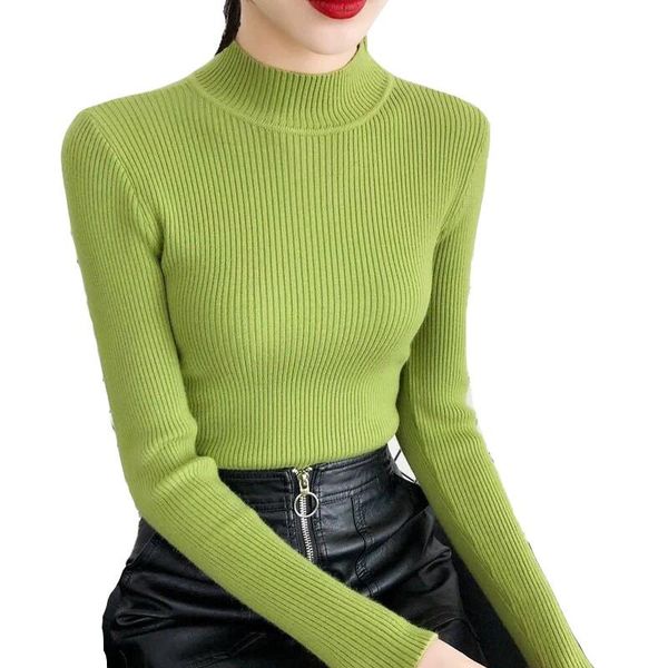 women's sweaters 2021 autumn and winter half-high neck pullover girl sweater slimming all-match solid color temperament commuter women, White;black
women's sweaters 2021 autumn and winter half-high neck pullover girl sweater slimming all-match solid color temperament commuter women, White;black
