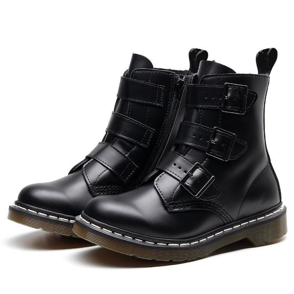 boots women genuine leather three-breasted ankle chunky winter shoes female round toe lace up booties botas mujer, Black
boots women genuine leather three-breasted ankle chunky winter shoes female round toe lace up booties botas mujer, Black