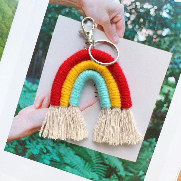keychains dhl100pcs weaving rainbow key chains holder boho handmade keyring macrame bag charm car hanging jewelry gifts, Silver
keychains dhl100pcs weaving rainbow key chains holder boho handmade keyring macrame bag charm car hanging jewelry gifts, Silver