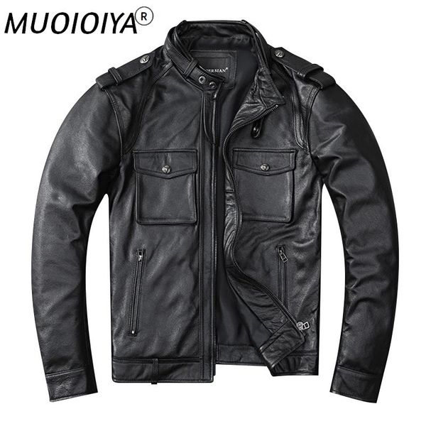 men's leather & faux men's genuine jacket motorcycle 100% cowhide coat multi-pocket spring and autumn, Black
men's leather & faux men's genuine jacket motorcycle 100% cowhide coat multi-pocket spring and autumn, Black