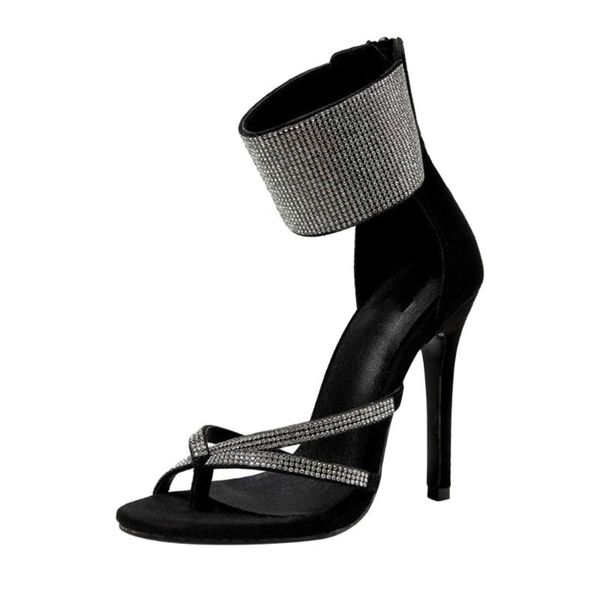 women's sandals stiletto pointed toe high heel elegant zipper crystal ankle retro, Black
women's sandals stiletto pointed toe high heel elegant zipper crystal ankle retro, Black